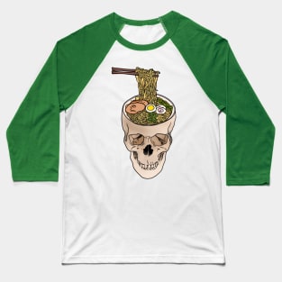 Ramen Noodle Skull Baseball T-Shirt